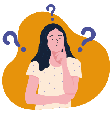 Illustrated graphic of a woman thinking